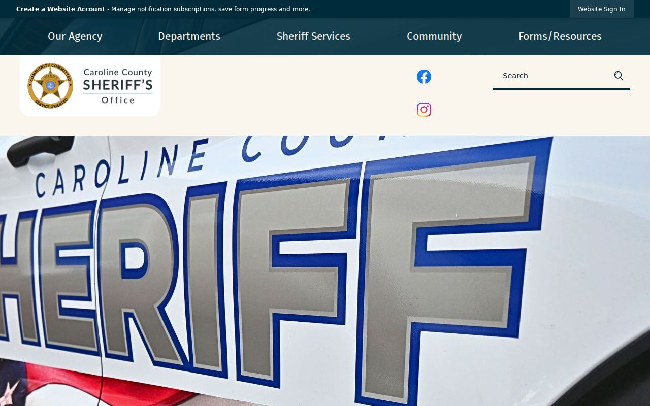 Caroline County Sheriff courts and transport information for active warrant questions