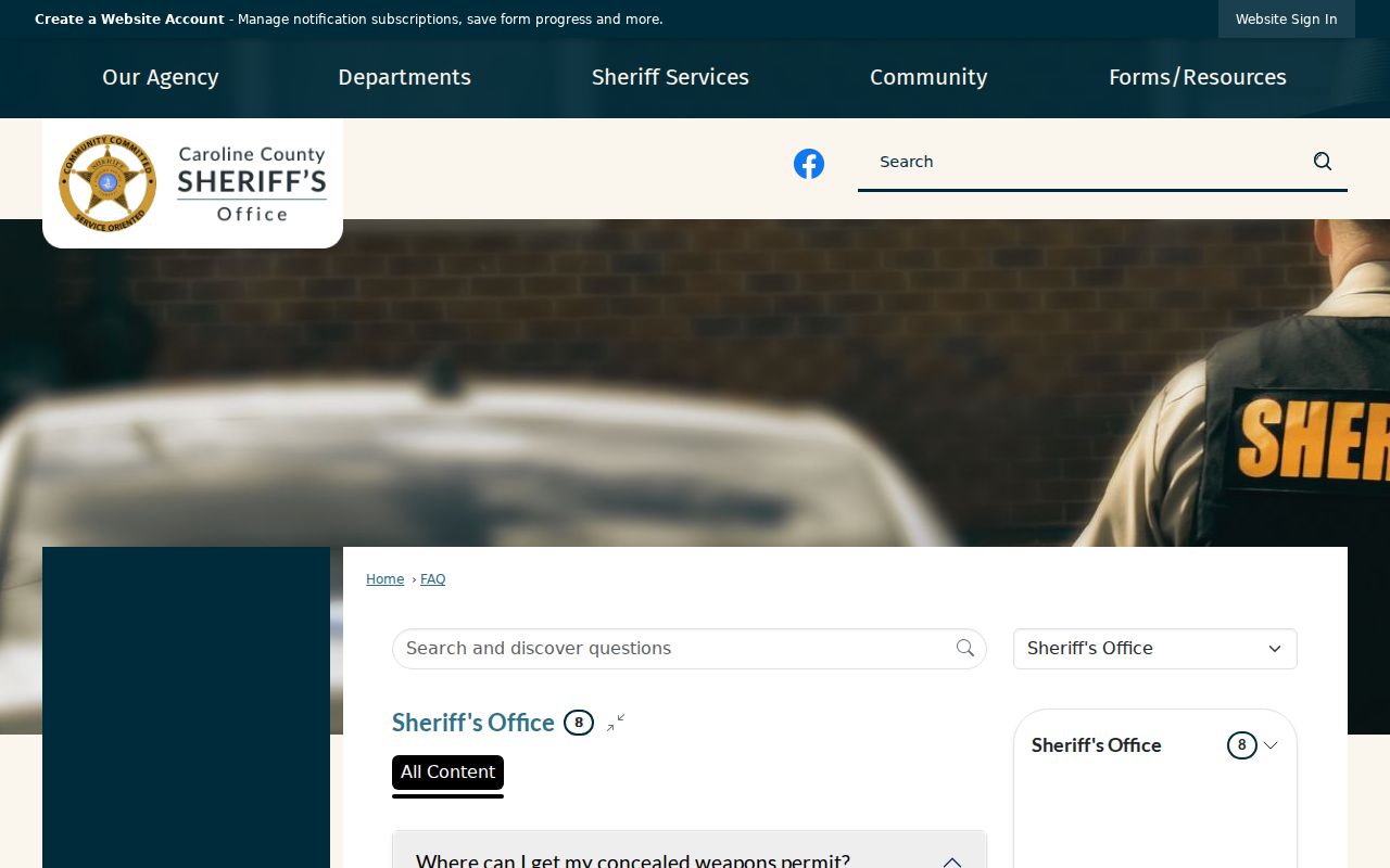 Caroline County Sheriff wanted-person information route for warrant questions